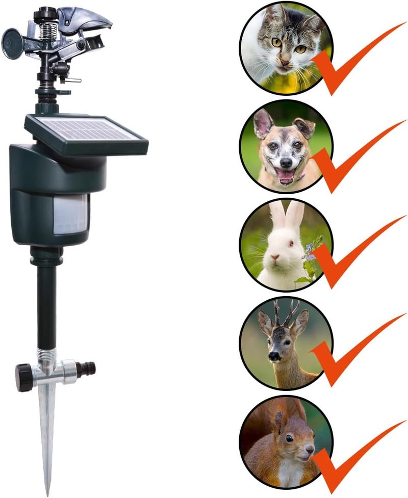 Yardeen Outdoor Repellent for Yard Motion Activated with Solar Panel Water Spray Garden Sprinkler Irrigation System - Image 4